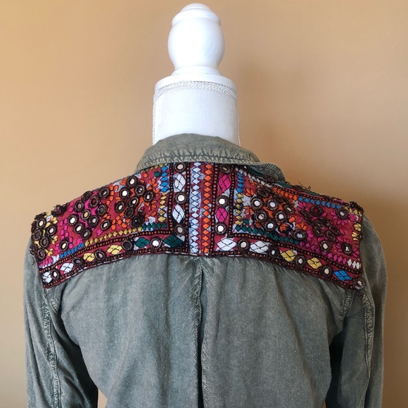 Urban Outfitters Jackets & Blazers - Urban outfitters embellished green cargo jacket